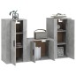 Set di Mobili Porta TV 3 pz Grigio Cemento in Legno Multistrato Set di Mobili Porta TV 3 pz Grigio Cemento in Legno Multistrato