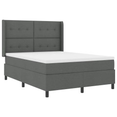 vidaXL Rete letto con materasso grigio scuro 160x200 cm in tessuto