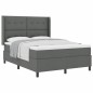 vidaXL Rete letto con materasso grigio scuro 160x200 cm in tessuto vidaXL Rete letto con materasso grigio scuro 160x200 cm in tessuto