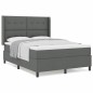 vidaXL Rete letto con materasso grigio scuro 160x200 cm in tessuto vidaXL Rete letto con materasso grigio scuro 160x200 cm in tessuto