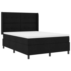 vidaXL Letto a box con materasso Nero 160x200 cm in tessuto