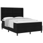 vidaXL Letto a box con materasso Nero 160x200 cm in tessuto