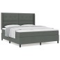 vidaXL Letto Box con Materasso Grigio Scuro 180x200 cm in Tessuto