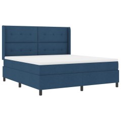 vidaXL Letto a molle con materasso Blu 180x200 cm in tessuto