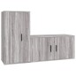 Set Mobili Porta TV 2 pz Grigio Sonoma in Legno Multistrato Set Mobili Porta TV 2 pz Grigio Sonoma in Legno Multistrato