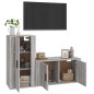 Set Mobili Porta TV 2 pz Grigio Sonoma in Legno Multistrato Set Mobili Porta TV 2 pz Grigio Sonoma in Legno Multistrato