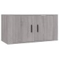 Set Mobili Porta TV 2 pz Grigio Sonoma in Legno Multistrato Set Mobili Porta TV 2 pz Grigio Sonoma in Legno Multistrato
