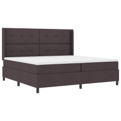 vidaXL Letto a molle con materasso - Marrone Scuro, 200x200 cm in tessuto.