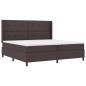 vidaXL Letto a molle con materasso - Marrone Scuro, 200x200 cm in tessuto.