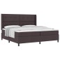 vidaXL Letto a molle con materasso - Marrone Scuro, 200x200 cm in tessuto.