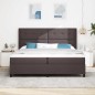 vidaXL Letto a molle con materasso - Marrone Scuro, 200x200 cm in tessuto.