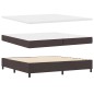vidaXL Letto a molle con materasso - Marrone Scuro, 200x200 cm in tessuto.