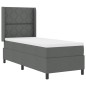 vidaXL Letto Box con Materasso - Grigio Scuro, 80x200 cm in Tessuto