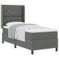 vidaXL Letto Box con Materasso - Grigio Scuro, 80x200 cm in Tessuto