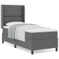 vidaXL Letto Box con Materasso - Grigio Scuro, 80x200 cm in Tessuto