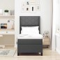 vidaXL Letto Box con Materasso - Grigio Scuro, 80x200 cm in Tessuto