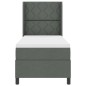 vidaXL Letto Box con Materasso - Grigio Scuro, 80x200 cm in Tessuto