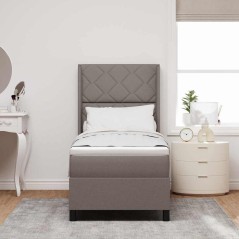 vidaXL Letto a molle vitaXL con materasso taupe 80 x 200 cm in tessuto
