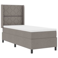vidaXL Letto a molle vitaXL con materasso taupe 80 x 200 cm in tessuto