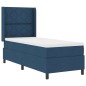 vidaXL Letto a molle con materasso blu - 80x200 cm in tessuto