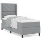 vidaXL Letto a box con materasso grigio chiaro 90 x 190 cm in tessuto vidaXL Letto a box con materasso grigio chiaro 90 x 190 cm in tessuto