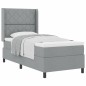 vidaXL Letto a molle con materasso Grigio chiaro 90x200 cm in tessuto