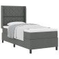 vidaXL Letto a molle con materasso grigio scuro, 90x200 cm, in tessuto. vidaXL Letto a molle con materasso grigio scuro, 90x200 cm, in tessuto.