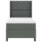 vidaXL Letto a molle con materasso grigio scuro, 90x200 cm, in tessuto. vidaXL Letto a molle con materasso grigio scuro, 90x200 cm, in tessuto.