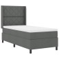 vidaXL Letto a molle con materasso grigio scuro, 90x200 cm, in tessuto. vidaXL Letto a molle con materasso grigio scuro, 90x200 cm, in tessuto.