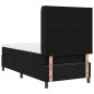 vidaXL Letto a molle con materasso Nero 90x200 cm in tessuto