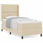 vidaXL Letto con molle e materasso - Crema, 90x200 cm, Tessuto vidaXL Letto con molle e materasso - Crema, 90x200 cm, Tessuto