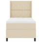 vidaXL Letto con molle e materasso - Crema, 90x200 cm, Tessuto vidaXL Letto con molle e materasso - Crema, 90x200 cm, Tessuto