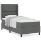 vidaXL Letto con molle e materasso vitaXL grigio scuro 100x200 cm in tessuto