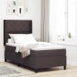 vidaXL Letto a box con materasso - Marrone scuro - 100x200 cm - Tessuto