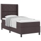 vidaXL Letto a box con materasso - Marrone scuro - 100x200 cm - Tessuto