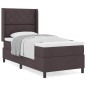 vidaXL Letto a box con materasso - Marrone scuro - 100x200 cm - Tessuto