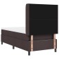 vidaXL Letto a box con materasso - Marrone scuro - 100x200 cm - Tessuto