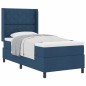 vidaXL Letto con materasso a molle Blu - 100x200 cm in tessuto