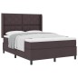 vidaXL Letto a molle con materasso Marrone Scuro 140x190 cm in tessuto. vidaXL Letto a molle con materasso Marrone Scuro 140x190 cm in tessuto.