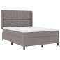 vidaXL Letto con Rete e Materasso in Colore Tortora, 140x190 cm, Tessuto vidaXL Letto con Rete e Materasso in Colore Tortora, 140x190 cm, Tessuto