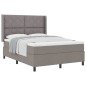vidaXL Letto con Rete e Materasso in Colore Tortora, 140x190 cm, Tessuto vidaXL Letto con Rete e Materasso in Colore Tortora, 140x190 cm, Tessuto