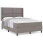 vidaXL Letto con Rete e Materasso in Colore Tortora, 140x190 cm, Tessuto vidaXL Letto con Rete e Materasso in Colore Tortora, 140x190 cm, Tessuto