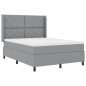 vidaXL Letto a molle con materasso grigio chiaro 140x200 cm in tessuto vidaXL Letto a molle con materasso grigio chiaro 140x200 cm in tessuto