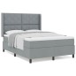 vidaXL Letto a molle con materasso grigio chiaro 140x200 cm in tessuto vidaXL Letto a molle con materasso grigio chiaro 140x200 cm in tessuto