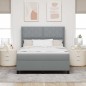 vidaXL Letto a molle con materasso grigio chiaro 140x200 cm in tessuto vidaXL Letto a molle con materasso grigio chiaro 140x200 cm in tessuto