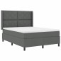 vidaXL Letto a Molle con Materasso Grigio Scuro 140x200 cm in Tessuto