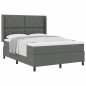 vidaXL Letto a Molle con Materasso Grigio Scuro 140x200 cm in Tessuto