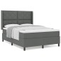 vidaXL Letto a Molle con Materasso Grigio Scuro 140x200 cm in Tessuto
