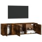 Set Mobili Porta TV 2 pz Rovere Fumo in Legno Multistrato Set Mobili Porta TV 2 pz Rovere Fumo in Legno Multistrato