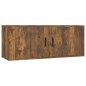 Set Mobili Porta TV 2 pz Rovere Fumo in Legno Multistrato Set Mobili Porta TV 2 pz Rovere Fumo in Legno Multistrato